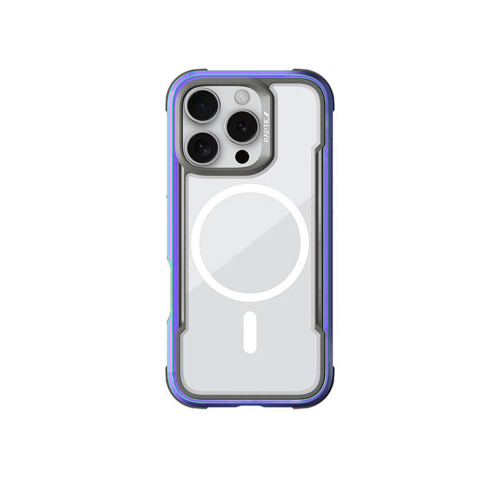 iPhone 16 Pro Kılıf Magsafe Şarj Özellikli Airbagli Raptic Shield Serisi Şeffaf Arka Yüzey Kılıf Colorful