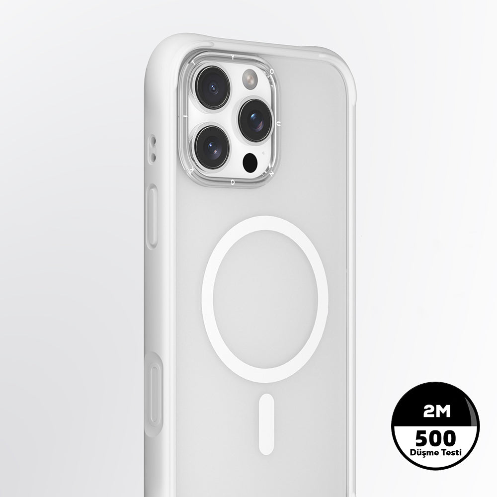 Apple iPhone 16 Pro Kılıf Magsafe Şarj Özellikli Airbagli Youngkit Dynamic 2 Serisi Kapak Beyaz