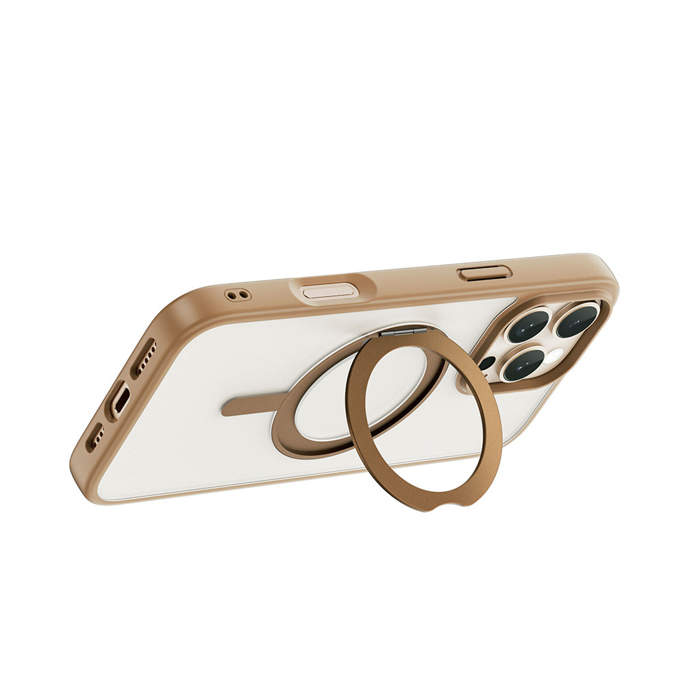 iPhone 16 Pro Kılıf Magsafe Şarj Özellikli Parmak İzi Bırakmayan Wiwu FGG-202 Armor Ultra Serisi Kılıf Gold