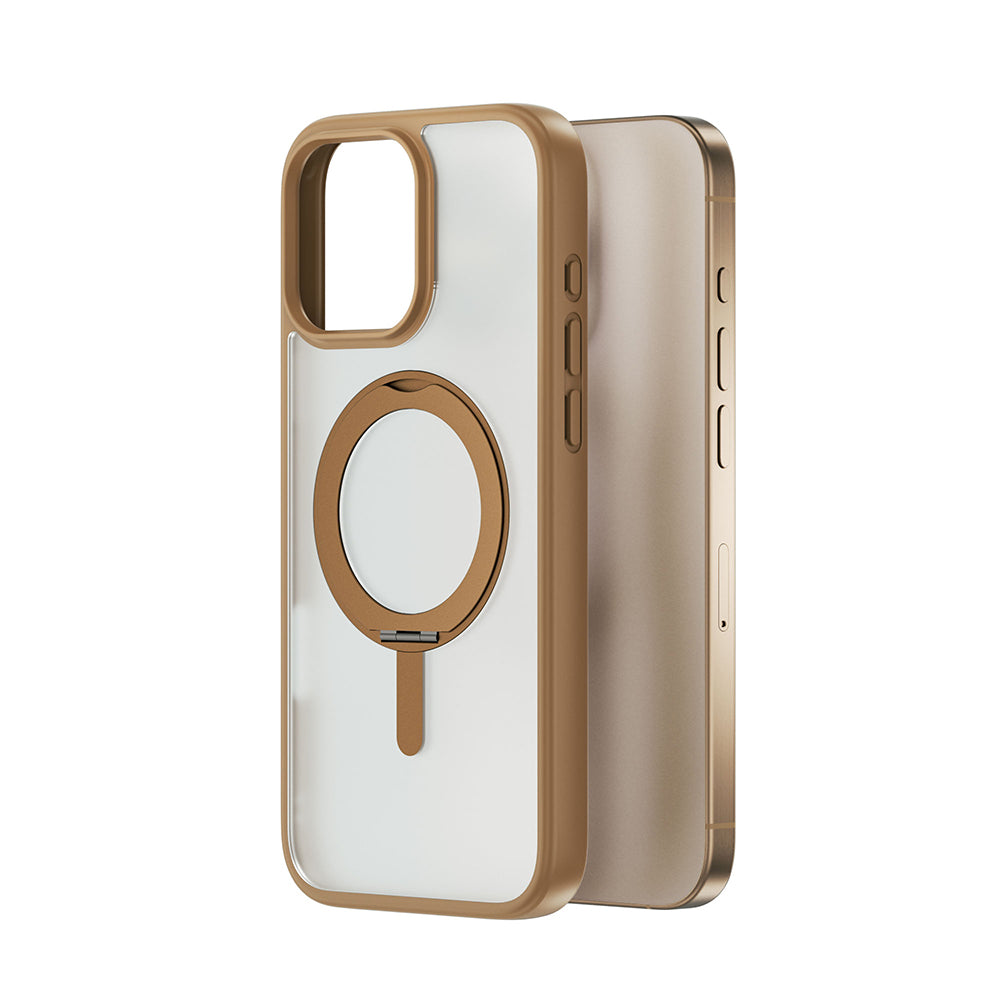 iPhone 16 Pro Kılıf Magsafe Şarj Özellikli Parmak İzi Bırakmayan Wiwu FGG-202 Armor Ultra Serisi Kılıf Gold