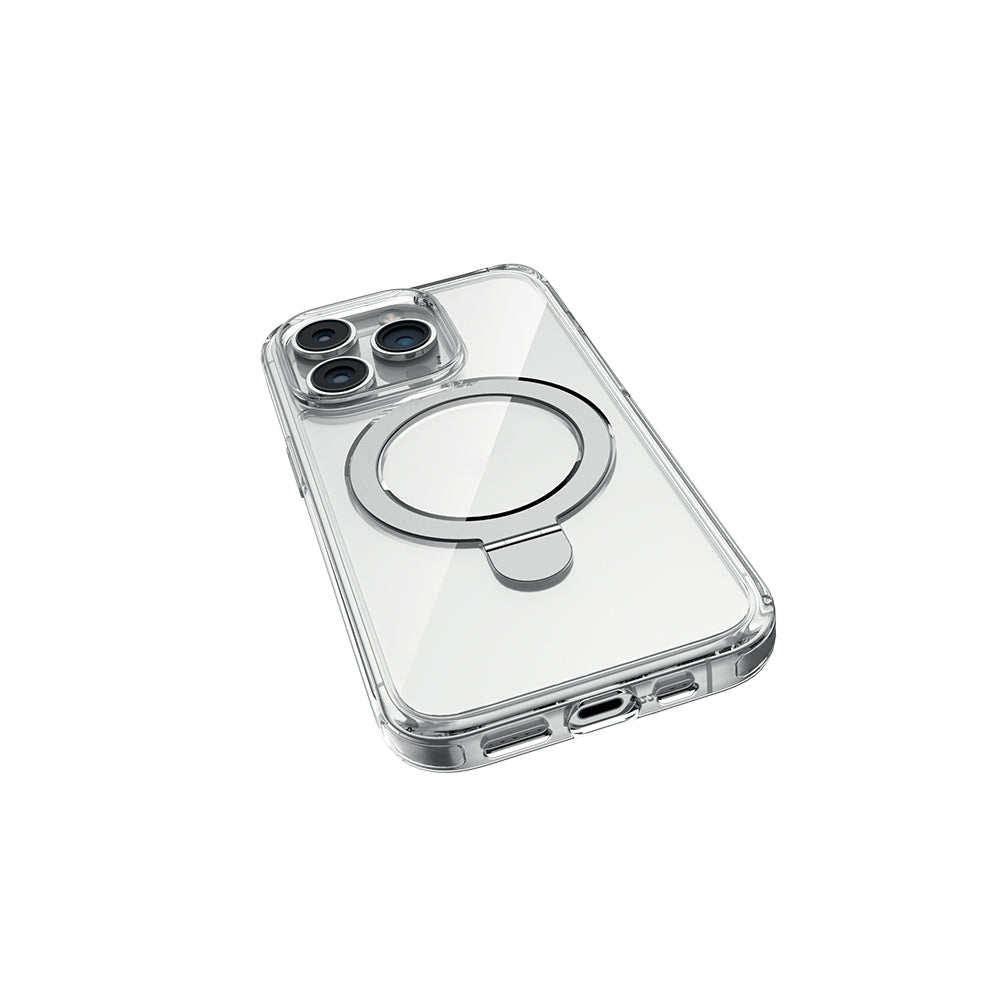 iPhone 16 Pro Kılıf Magsafe Şarj Özellikli Raptic Air Stand Serisi Buzlu Transparan Tasarımlı Standlı Kılıf Şeffaf