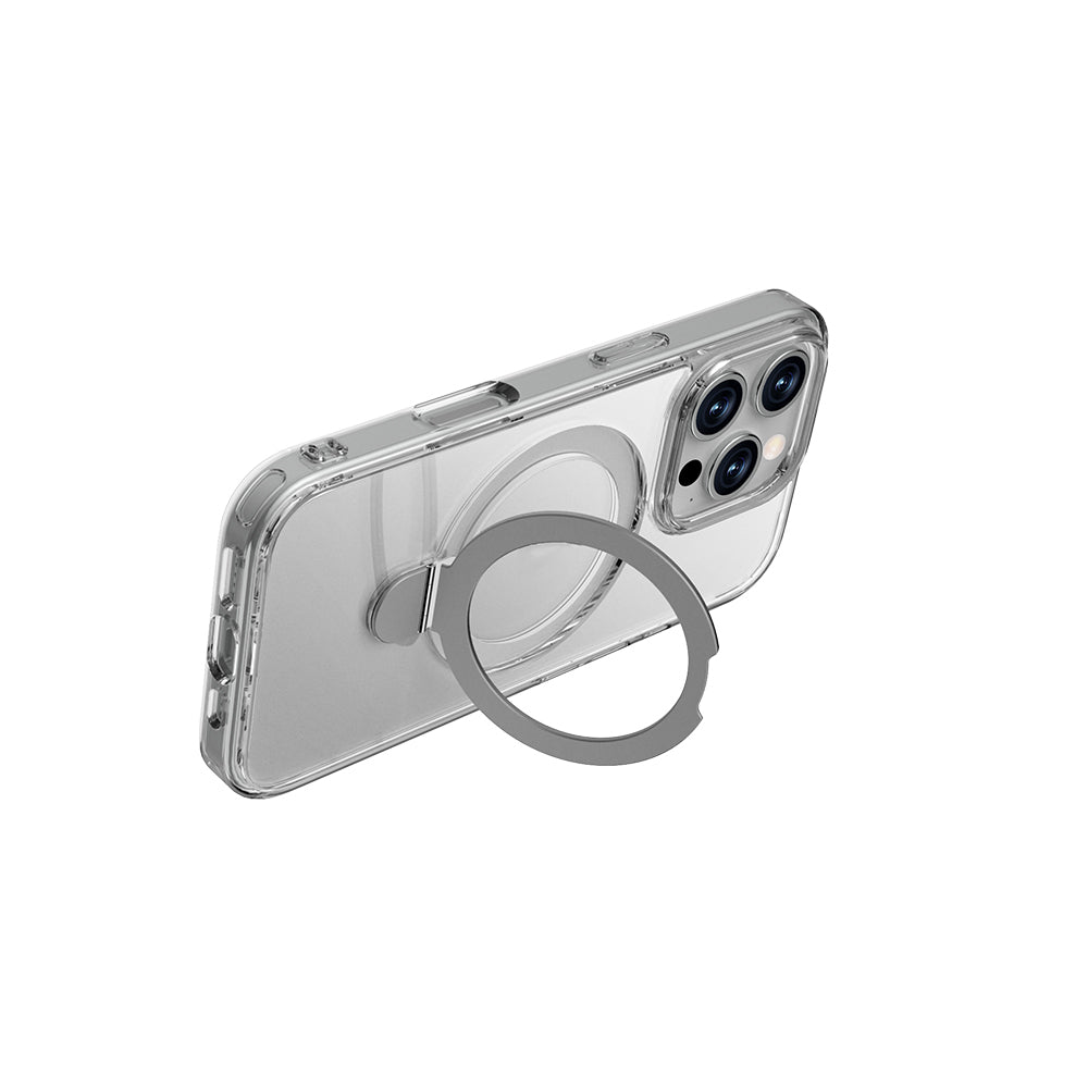 iPhone 16 Pro Kılıf Magsafe Şarj Özellikli Raptic Air Stand Serisi Buzlu Transparan Tasarımlı Standlı Kılıf Şeffaf