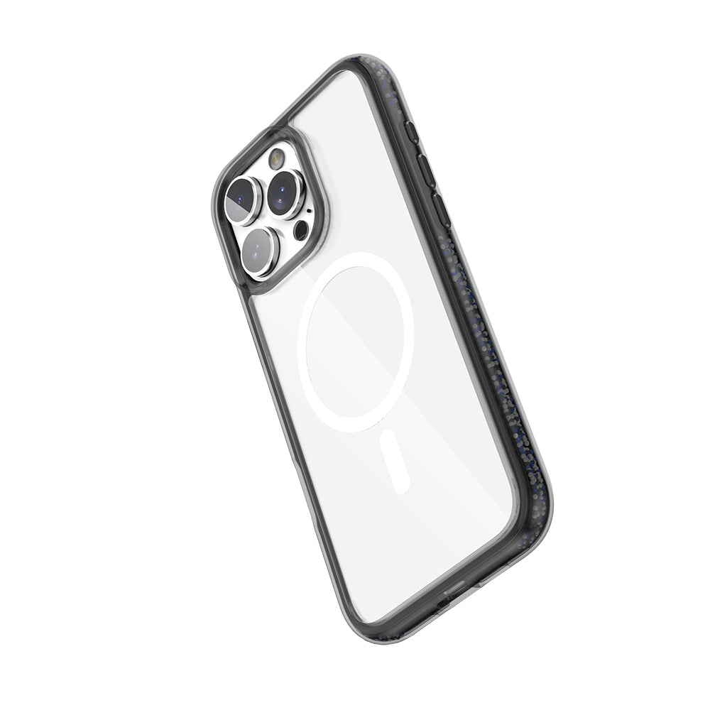 iPhone 16 Pro Kılıf Magsafe Şarj Özellikli Raptic AirJoy Serisi Boncuk Tasarımlı Şeffaf Kılıf Turuncu