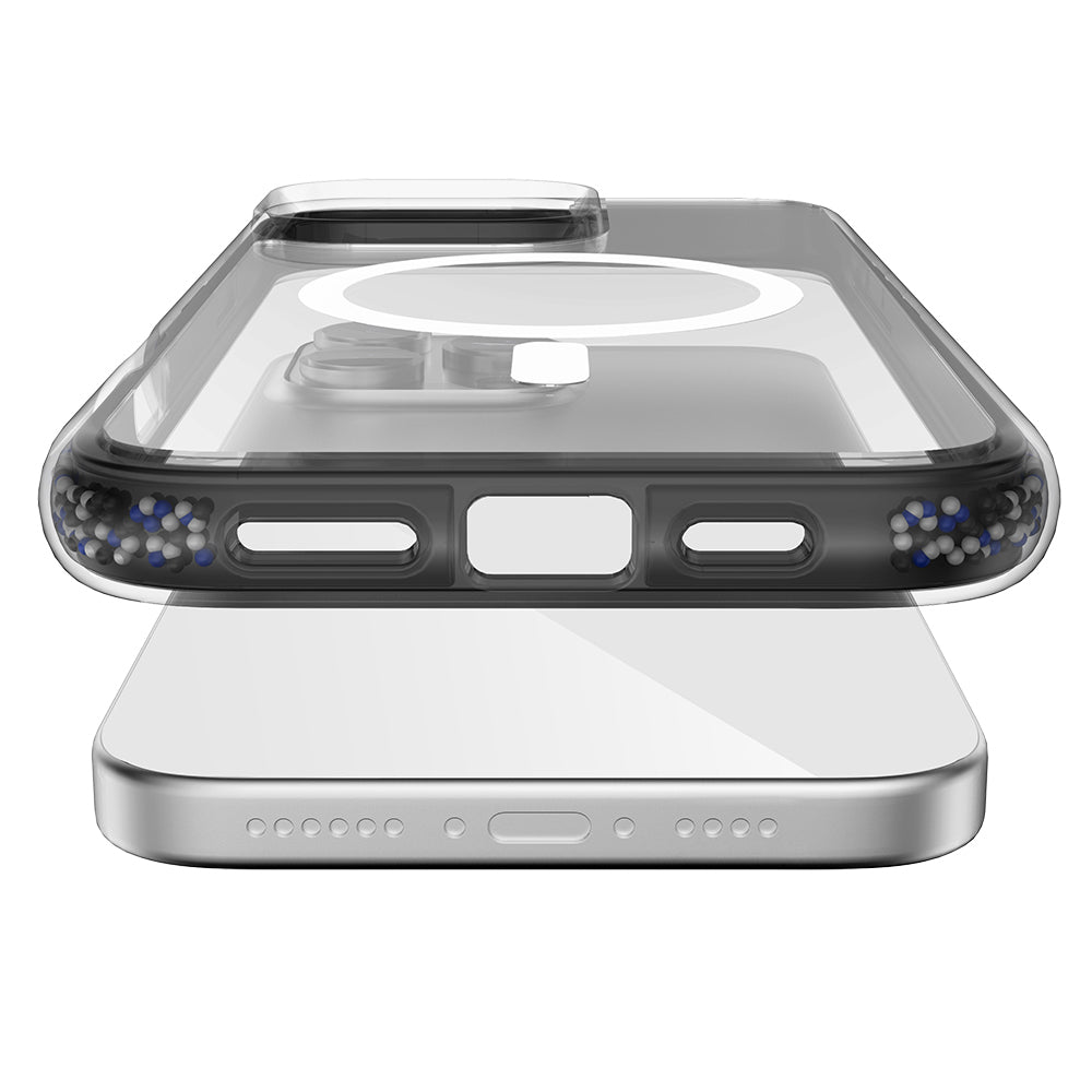 iPhone 16 Pro Kılıf Magsafe Şarj Özellikli Raptic AirJoy Serisi Boncuk Tasarımlı Şeffaf Kılıf Turuncu
