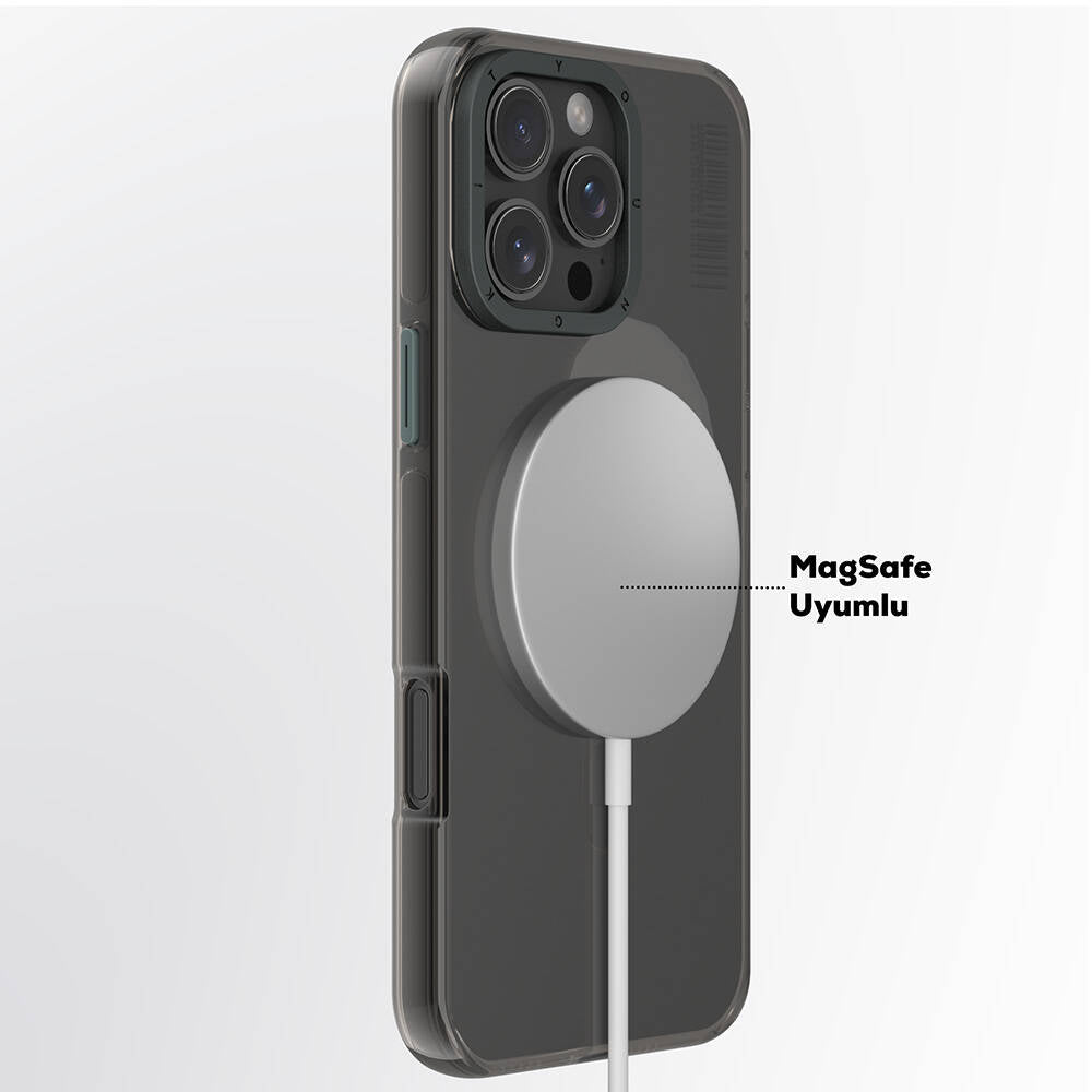 iPhone 16 Pro Kılıf Magsafe Şarj Özellikli Şeffaf Youngkit Crystal Shield Serisi Kılıf Gold