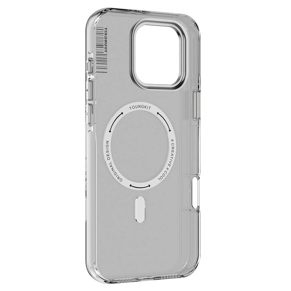 iPhone 16 Pro Kılıf Magsafe Şarj Özellikli Şeffaf Youngkit Crystal Shield Serisi Kılıf Gold