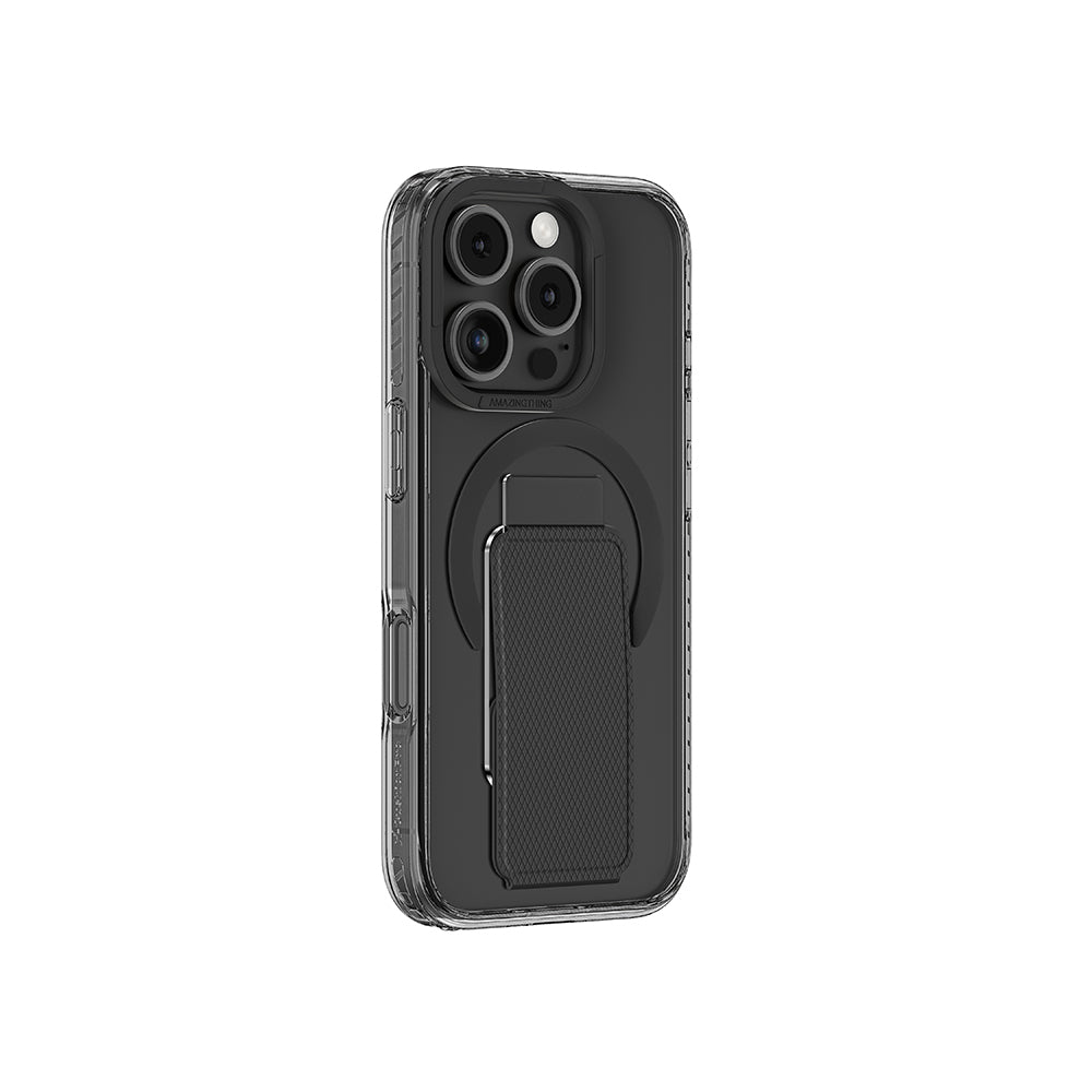 iPhone 16 Pro Kılıf Magsafe Şarj Özellikli Standlı Amazingthing Titan Pro Plus Kılıf Siyah
