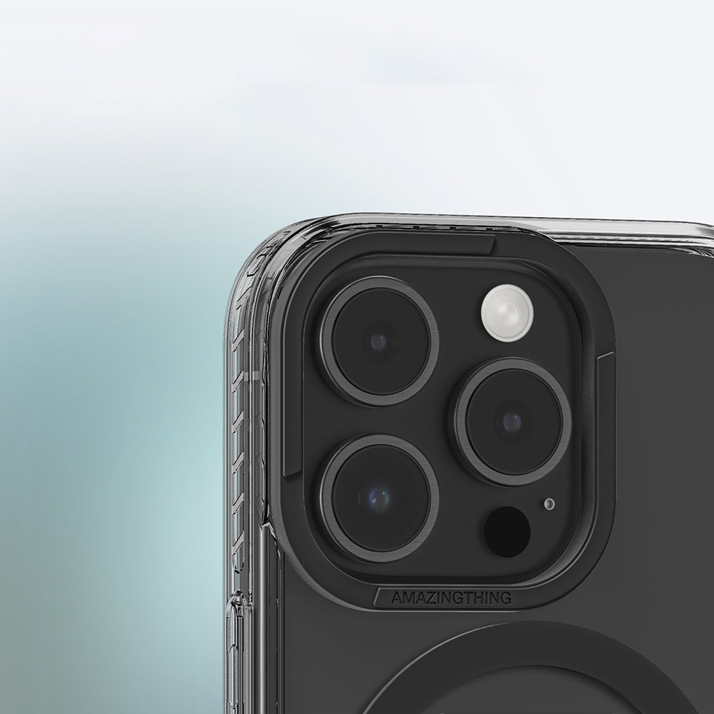 iPhone 16 Pro Kılıf Magsafe Şarj Özellikli Standlı Amazingthing Titan Pro Plus Kılıf Gri