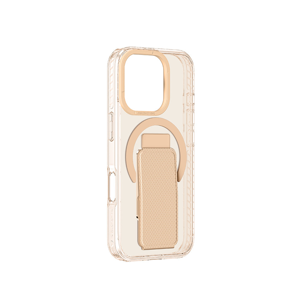 iPhone 16 Pro Kılıf Magsafe Şarj Özellikli Standlı Amazingthing Titan Pro Plus Kılıf Rose Gold