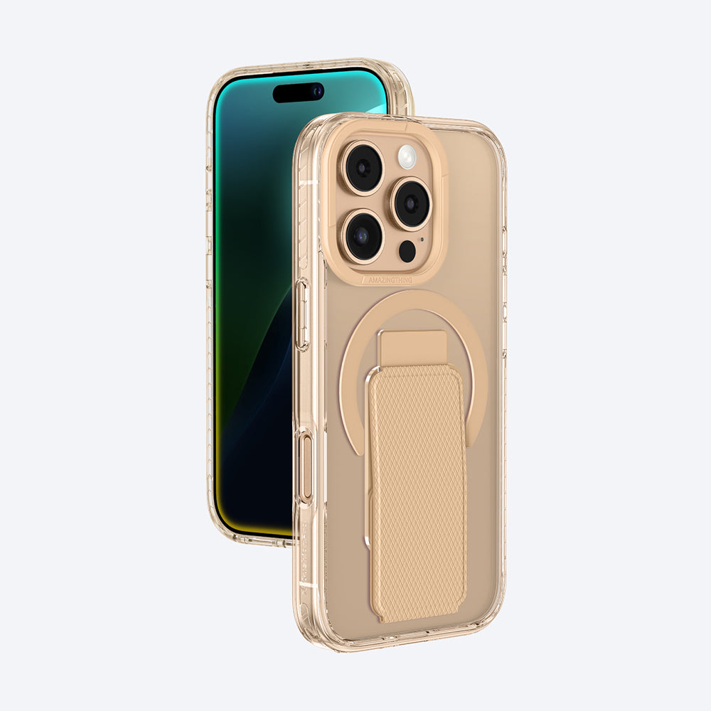 iPhone 16 Pro Kılıf Magsafe Şarj Özellikli Standlı Amazingthing Titan Pro Plus Kılıf Rose Gold