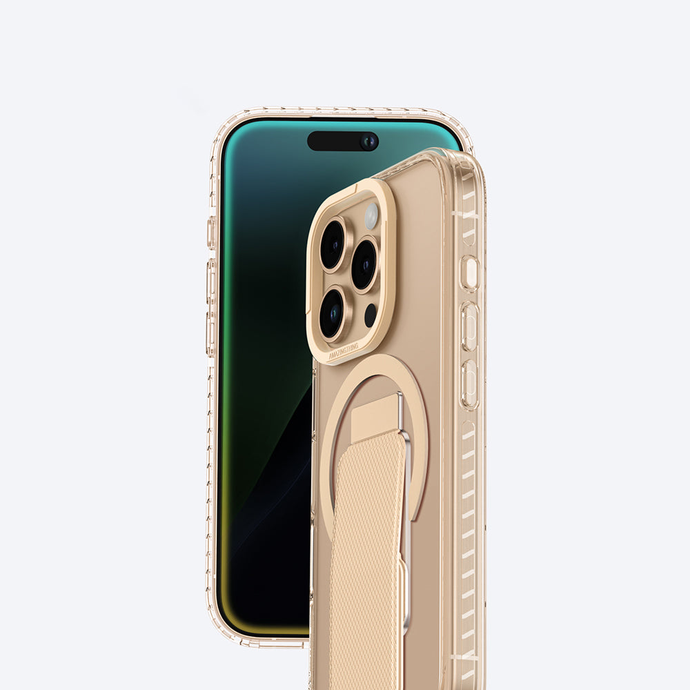 iPhone 16 Pro Kılıf Magsafe Şarj Özellikli Standlı Amazingthing Titan Pro Plus Kılıf Rose Gold