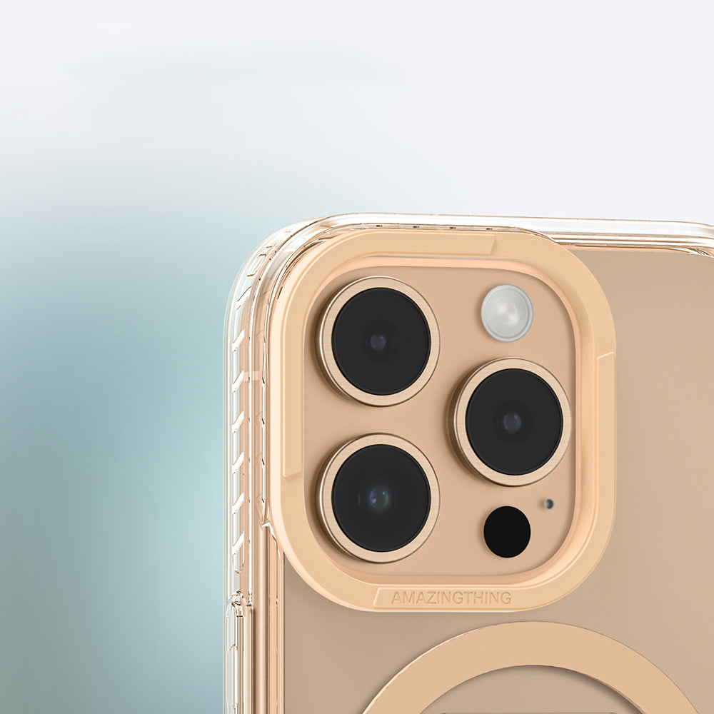 iPhone 16 Pro Kılıf Magsafe Şarj Özellikli Standlı Amazingthing Titan Pro Plus Kılıf Rose Gold