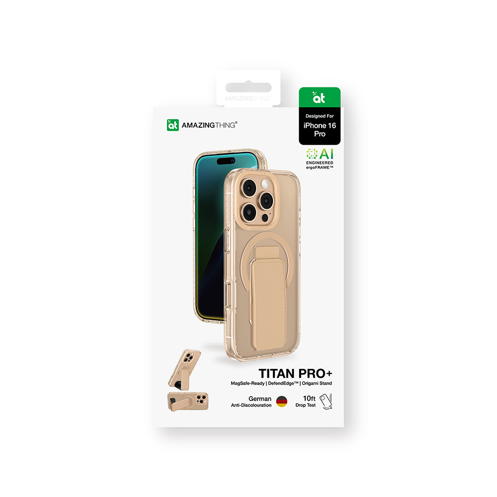 iPhone 16 Pro Kılıf Magsafe Şarj Özellikli Standlı Amazingthing Titan Pro Plus Kılıf Gri
