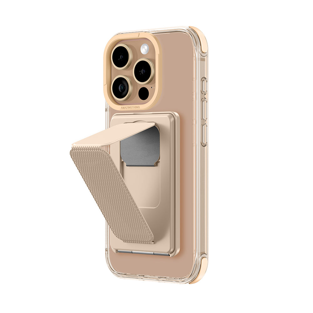 iPhone 16 Pro Kılıf Magsafe Şarj Özellikli Standlı Kartlıklı Set Amazingthing Omni Adventure Serisi Kılıf Rose Gold