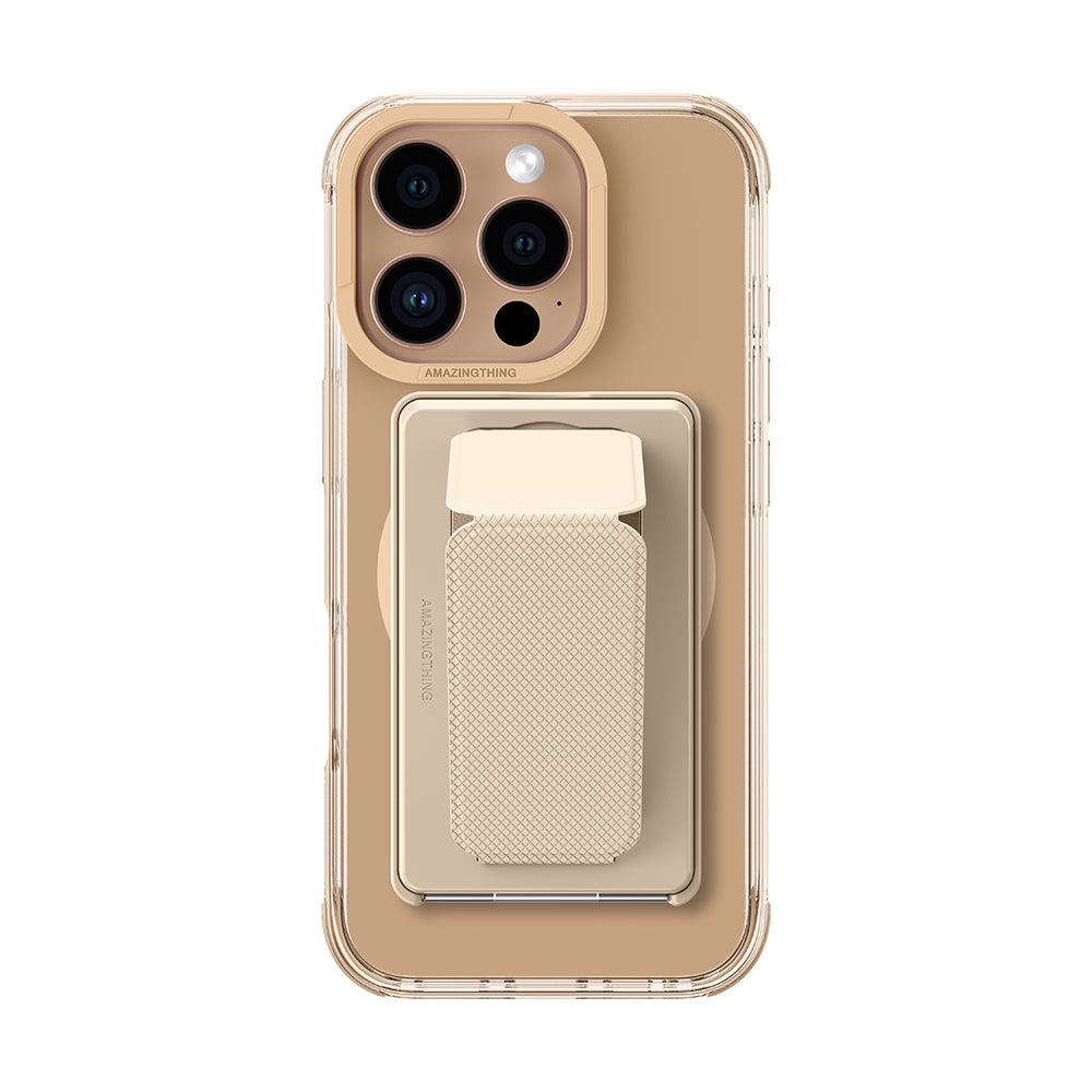 iPhone 16 Pro Kılıf Magsafe Şarj Özellikli Standlı Kartlıklı Set Amazingthing Omni Adventure Serisi Kılıf Gri