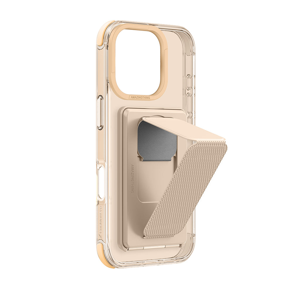 iPhone 16 Pro Kılıf Magsafe Şarj Özellikli Standlı Kartlıklı Set Amazingthing Omni Adventure Serisi Kılıf Rose Gold