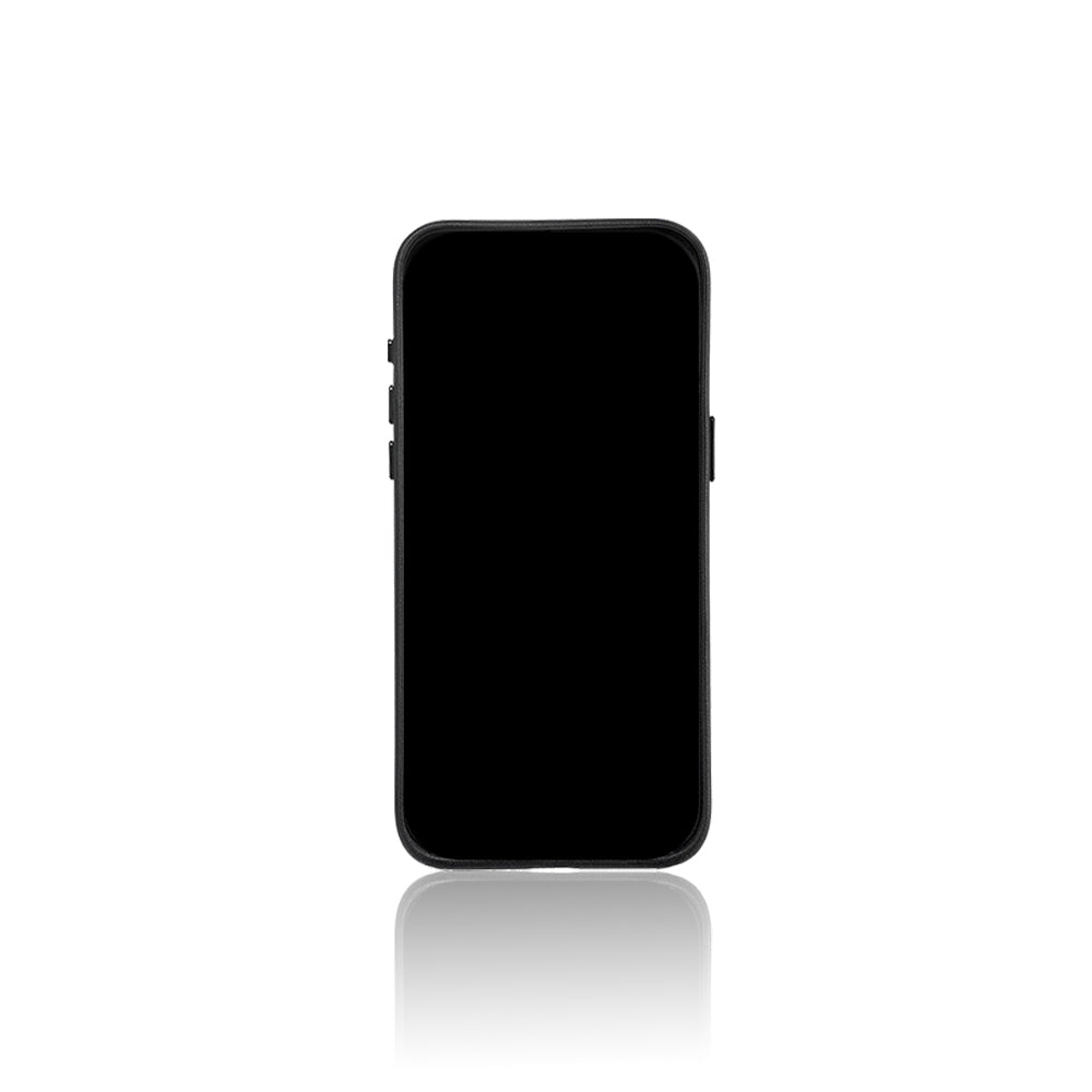 Apple iPhone 16 Pro Kılıf Magsafe Şarj Özellikli Standlı Suni Deri Tasarımlı Pynana Dancing Circle Serisi Kapak Siyah