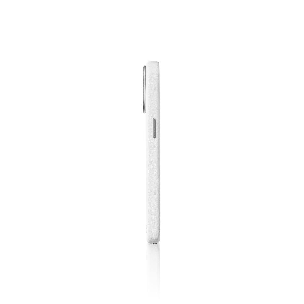 Apple iPhone 16 Pro Kılıf Magsafe Şarj Özellikli Suni Deri Tasarımlı Pynana Starry Serisi Kapak Beyaz