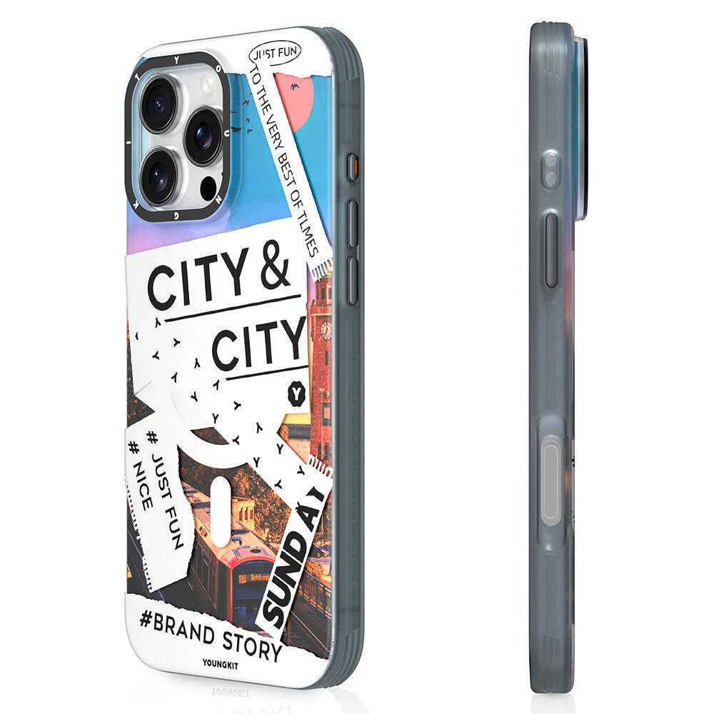 iPhone 16 Pro Kılıf Magsafe Şarj Özellikli Youngkit A-City Serisi Kılıf Pembe