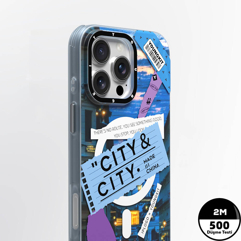 iPhone 16 Pro Kılıf Magsafe Şarj Özellikli Youngkit A-City Serisi Kılıf Pembe