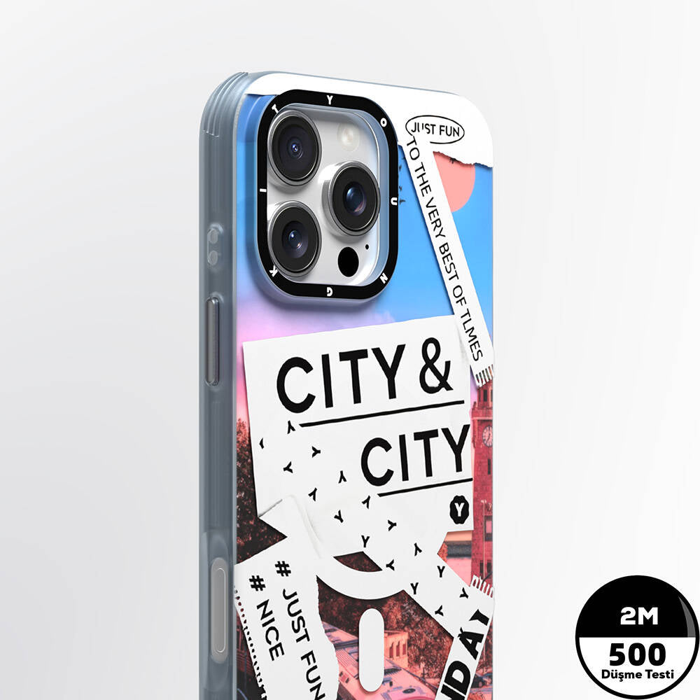 iPhone 16 Pro Kılıf Magsafe Şarj Özellikli Youngkit A-City Serisi Kılıf Mavi