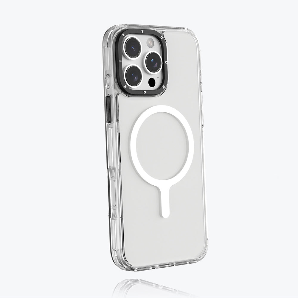 iPhone 16 Pro Kılıf Magsafe Şarj Özellikli YoungKit Crystal Color Serisi Kılıf Gri