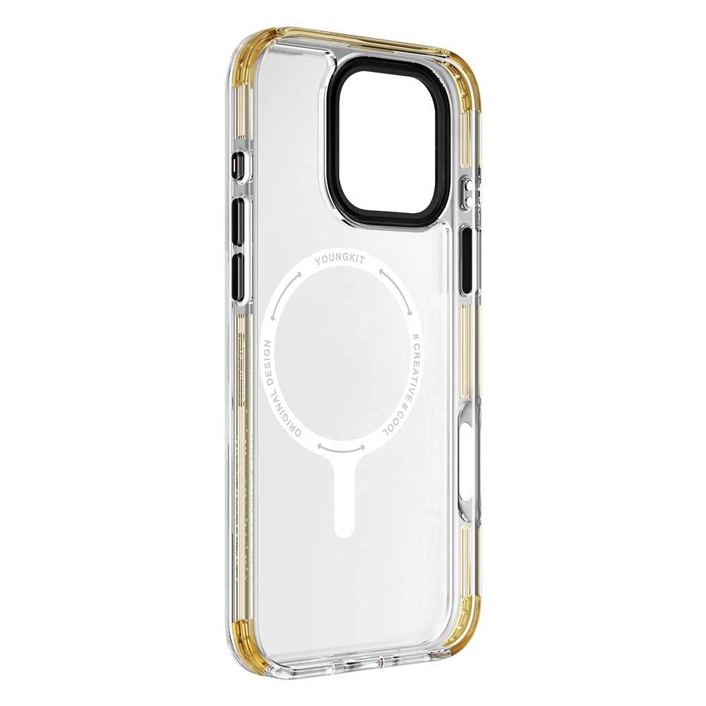 iPhone 16 Pro Kılıf Magsafe Şarj Özellikli YoungKit Crystal Color Serisi Kılıf Gri