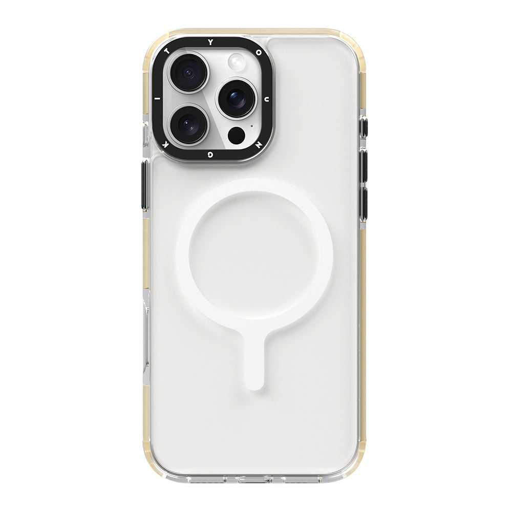 iPhone 16 Pro Kılıf Magsafe Şarj Özellikli YoungKit Crystal Color Serisi Kılıf Gold