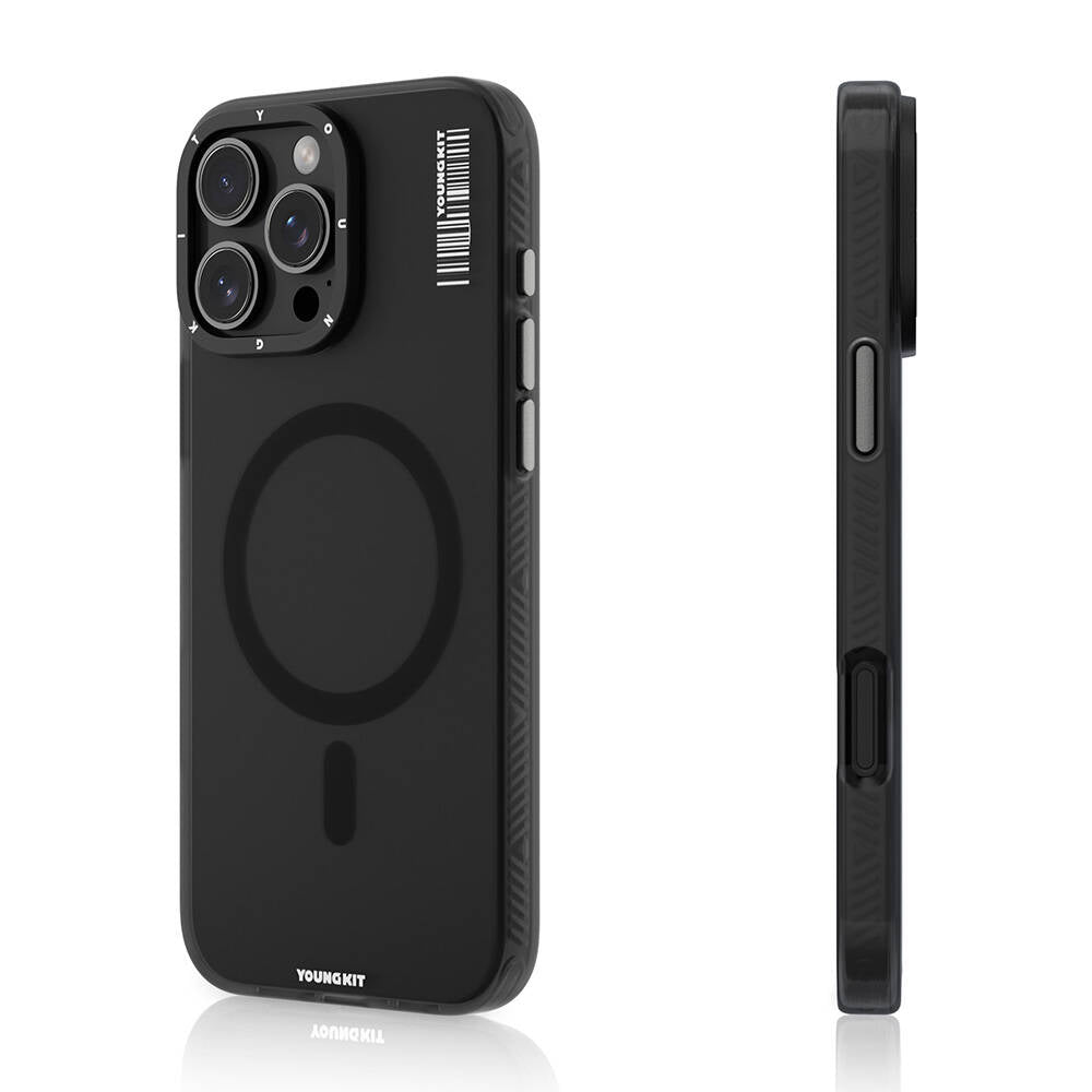 iPhone 16 Pro Kılıf Magsafe Şarj Özellikli Youngkit Hidden Sand Serisi Kılıf Siyah