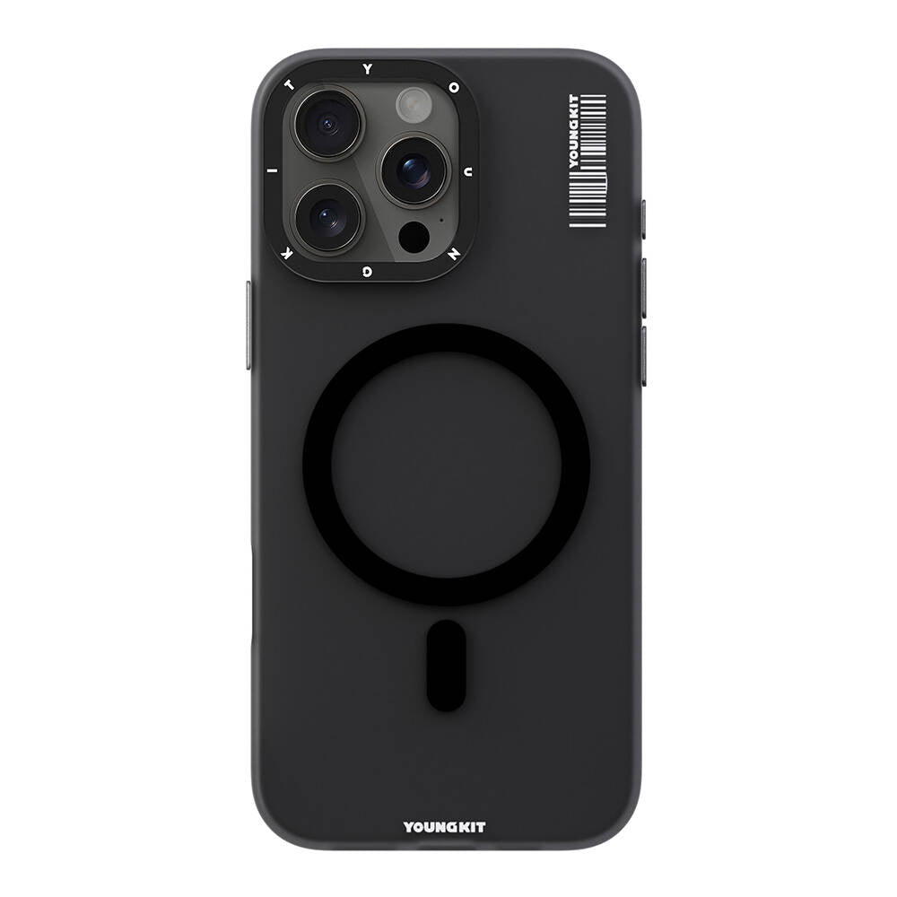 iPhone 16 Pro Kılıf Magsafe Şarj Özellikli Youngkit Hidden Sand Serisi Kılıf Siyah