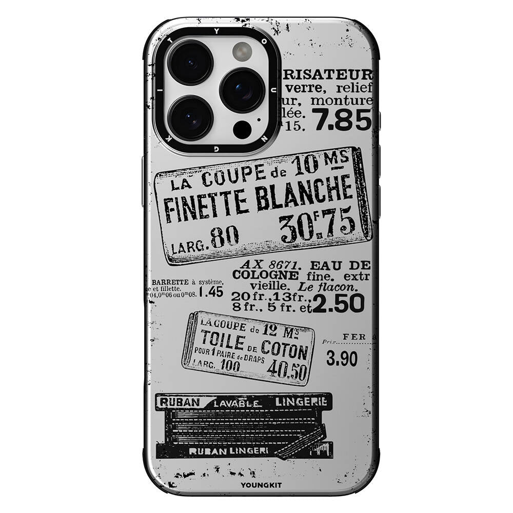 iPhone 16 Pro Kılıf Magsafe Şarj Özellikli Youngkit Literary Serisi Retro Magz Kılıf Gri