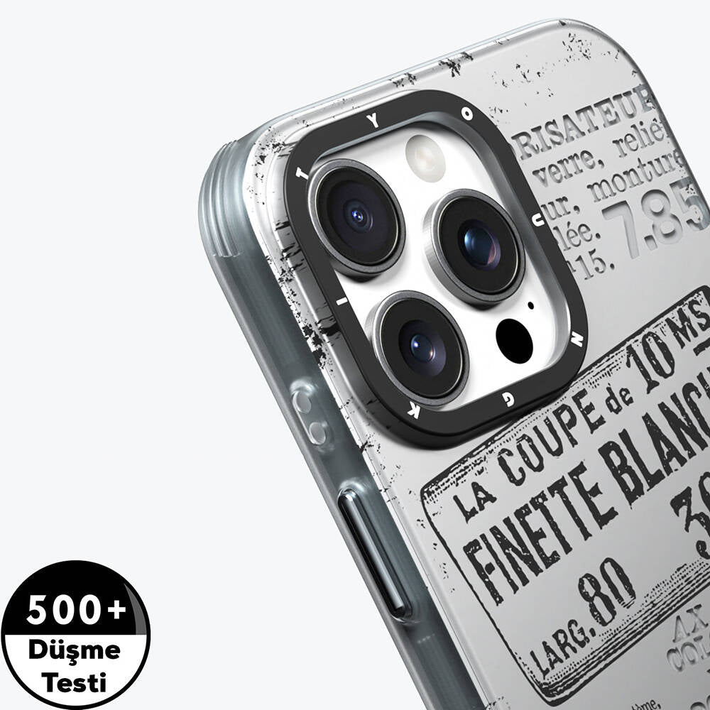 iPhone 16 Pro Kılıf Magsafe Şarj Özellikli Youngkit Literary Serisi Retro Magz Kılıf Gri