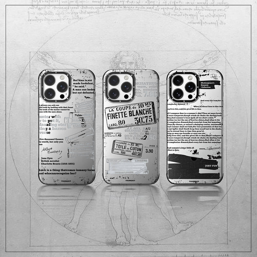 iPhone 16 Pro Kılıf Magsafe Şarj Özellikli Youngkit Literary Serisi Retro Magz Kılıf Gri