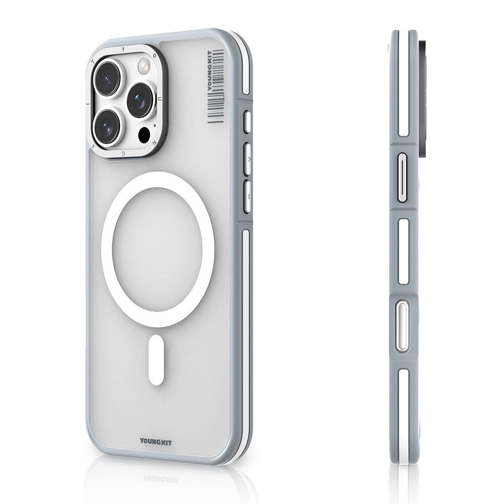 iPhone 16 Pro Kılıf Magsafe Şarj Özellikli Youngkit Rock Sand Serisi Kılıf Siyah