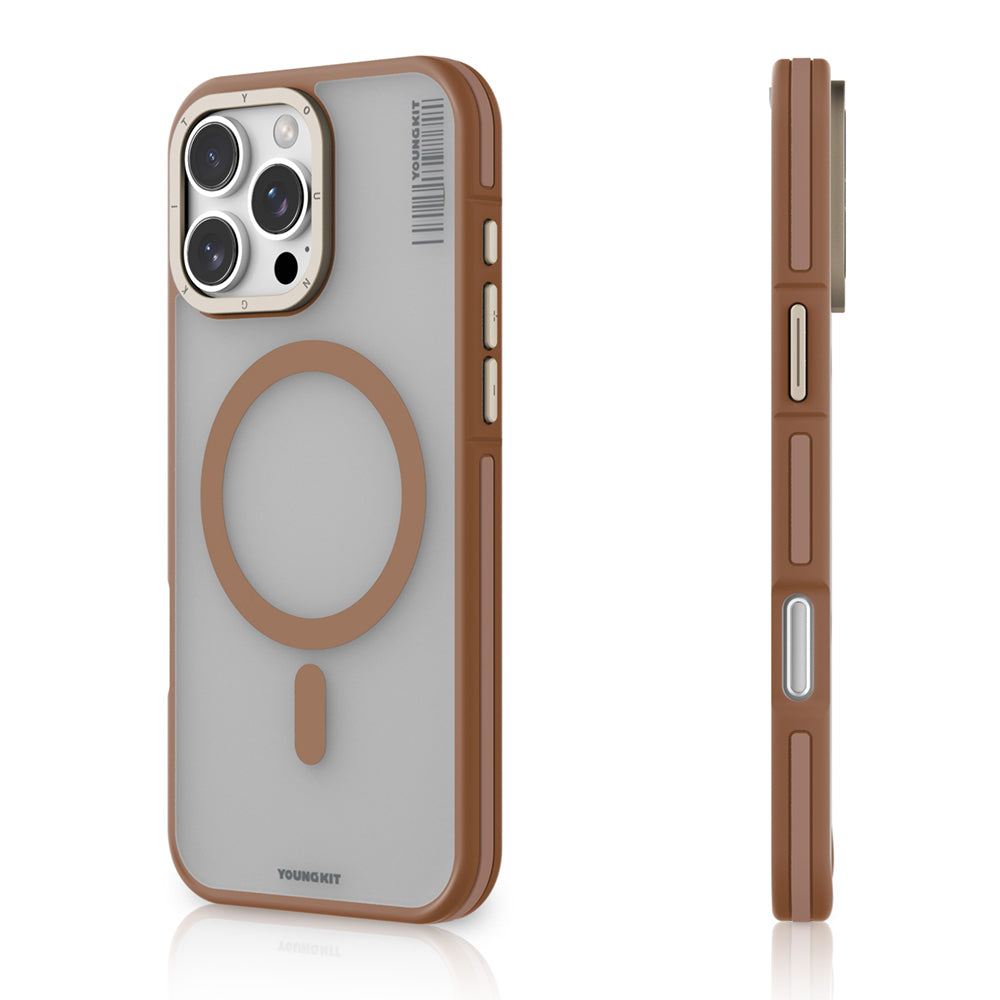 iPhone 16 Pro Kılıf Magsafe Şarj Özellikli Youngkit Rock Sand Serisi Kılıf Siyah