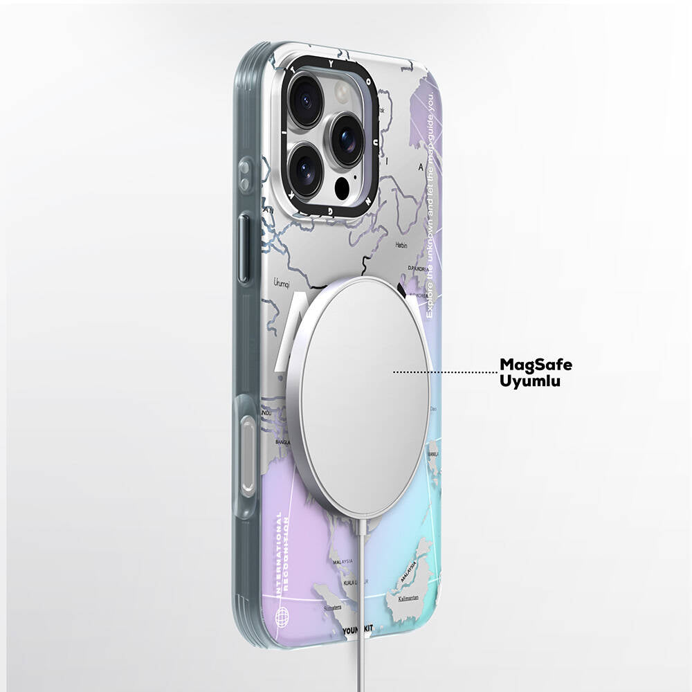 iPhone 16 Pro Kılıf Magsafe Şarj Özellikli Youngkit Universal Serisi Kılıf Beyaz