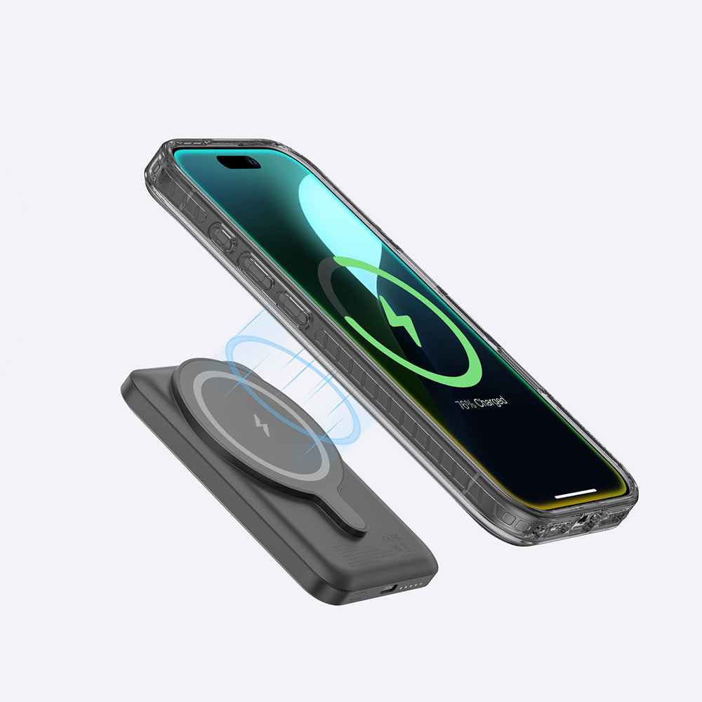 iPhone 16 Pro Kılıf Magsafe Şarj Özellikli Yüzük Standlı Amazingthing Titan Pro Serisi Kılıf Gri