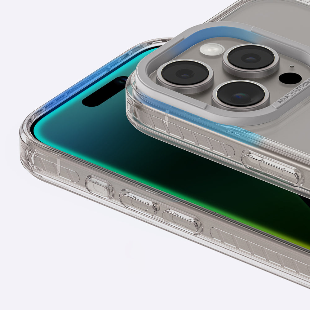 iPhone 16 Pro Kılıf Magsafe Şarj Özellikli Yüzük Standlı Amazingthing Titan Pro Serisi Kılıf Gri