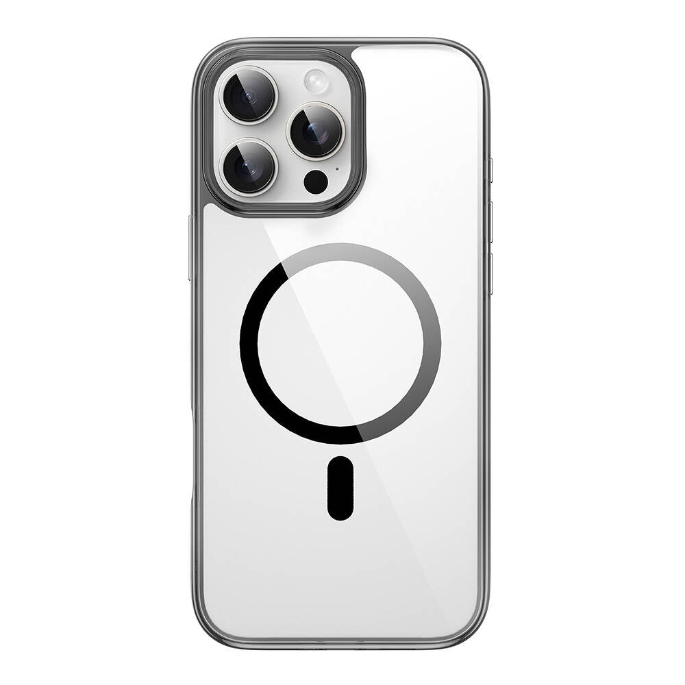 iPhone 16 Pro Kılıf Wiwu MCC-101 iShield Pro Serisi Magsafe Şarj Özellikli Crystal Sert PC Kılıf Siyah