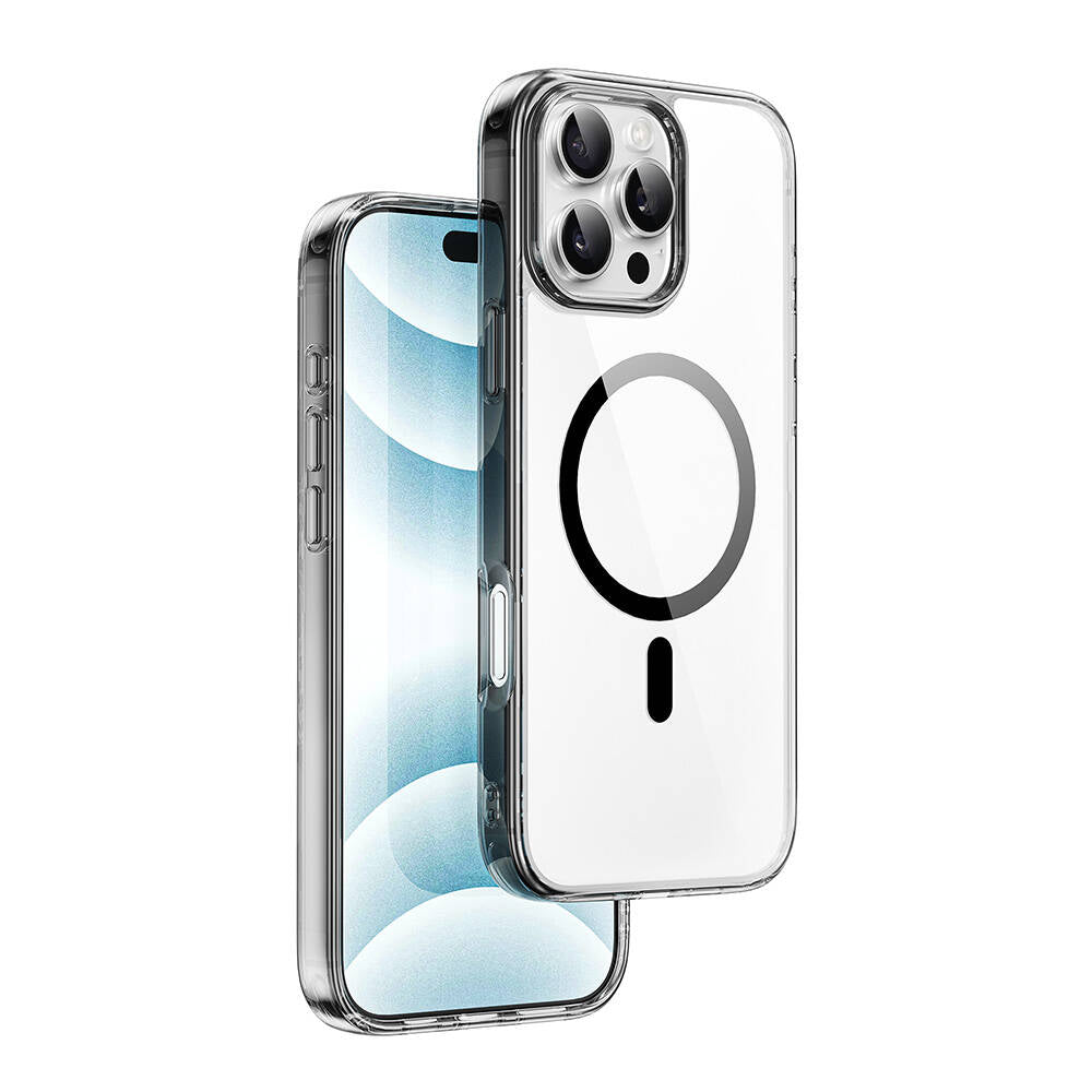 iPhone 16 Pro Kılıf Wiwu MCC-101 iShield Pro Serisi Magsafe Şarj Özellikli Crystal Sert PC Kılıf Siyah