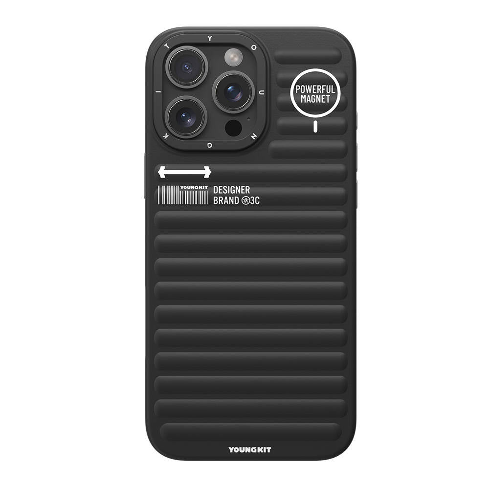 iPhone 16 Pro Magsafe Şarj Özellikli Kılıf Mat Renkli Tasarım Youngkit Original Serisi Kılıf Siyah