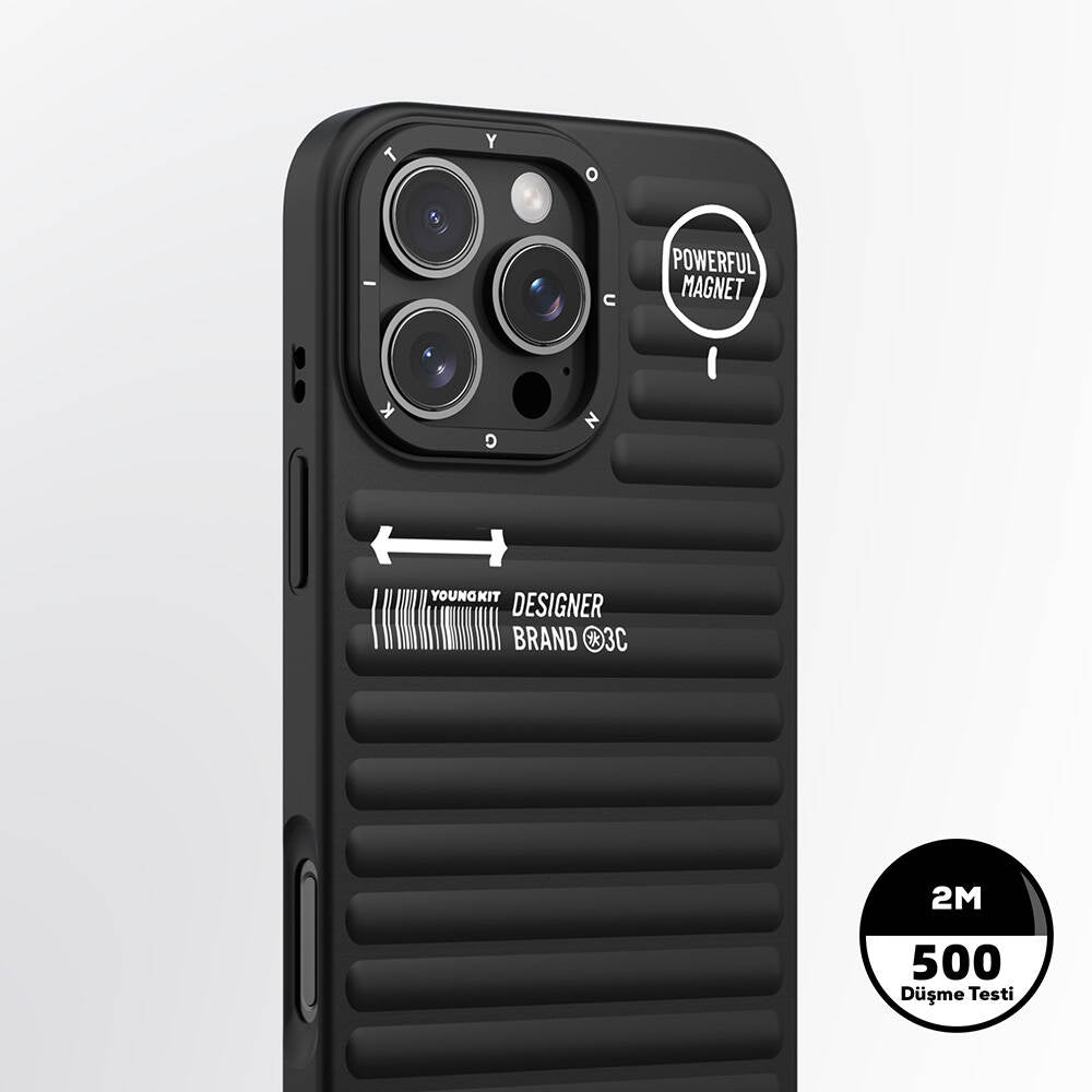 iPhone 16 Pro Magsafe Şarj Özellikli Kılıf Mat Renkli Tasarım Youngkit Original Serisi Kılıf Gümüş
