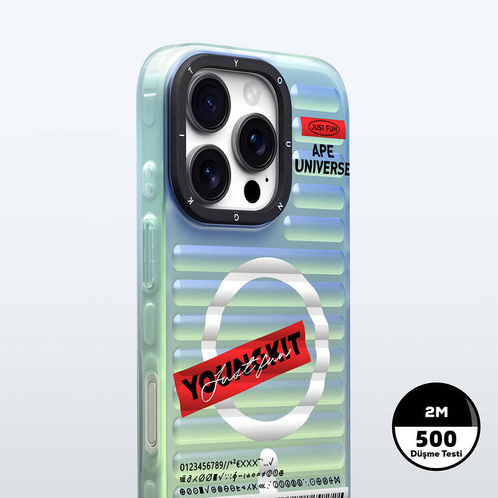 iPhone 16 Pro Magsafe Şarj Özellikli Youngkit Chameleon Serisi Kılıf Mavi