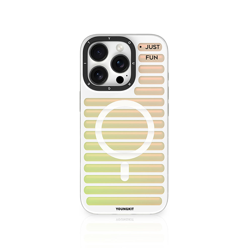 iPhone 16 Pro Magsafe Şarj Özellikli Youngkit Geek Serisi Kılıf Beyaz
