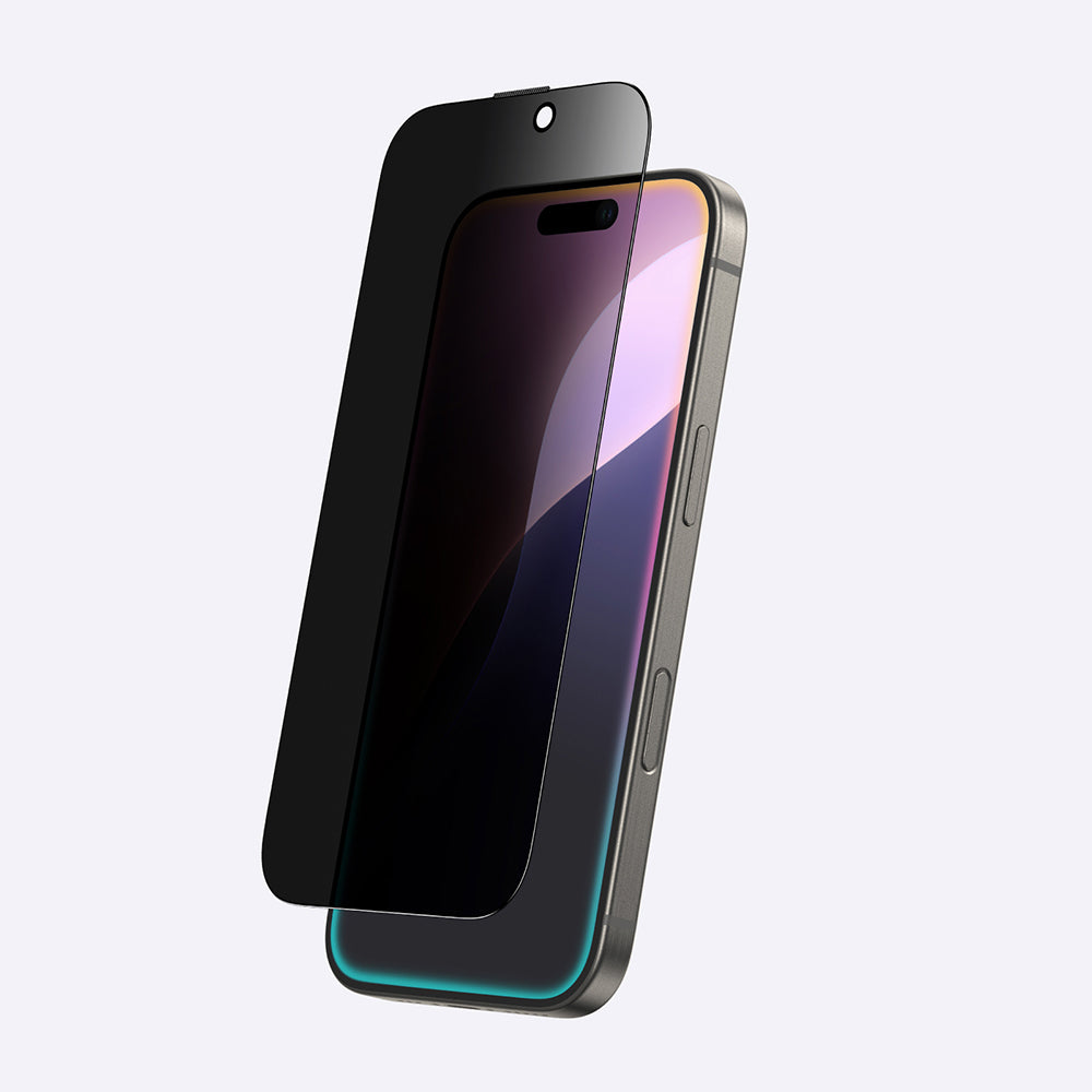 Apple iPhone 16 Pro Max Amazingthing Titan Privacy Parmak İzi Bırakmayan Temperli Cam Ekran Koruyucu Siyah