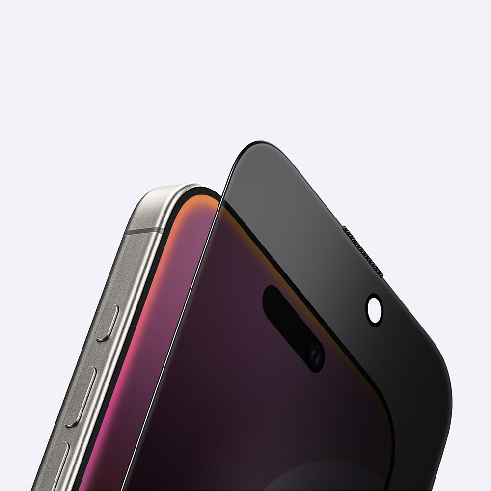 Apple iPhone 16 Pro Max Amazingthing Titan Privacy Parmak İzi Bırakmayan Temperli Cam Ekran Koruyucu Siyah