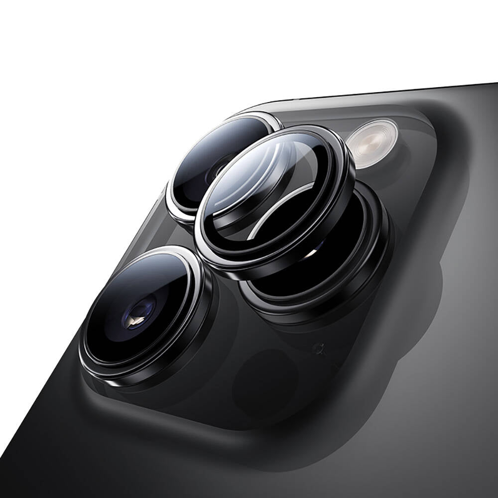 iPhone 16 Pro Max Benks Parlama Önleyici Glass Warrior Metal Kamera Lens Koruyucu Titanyum-Gold