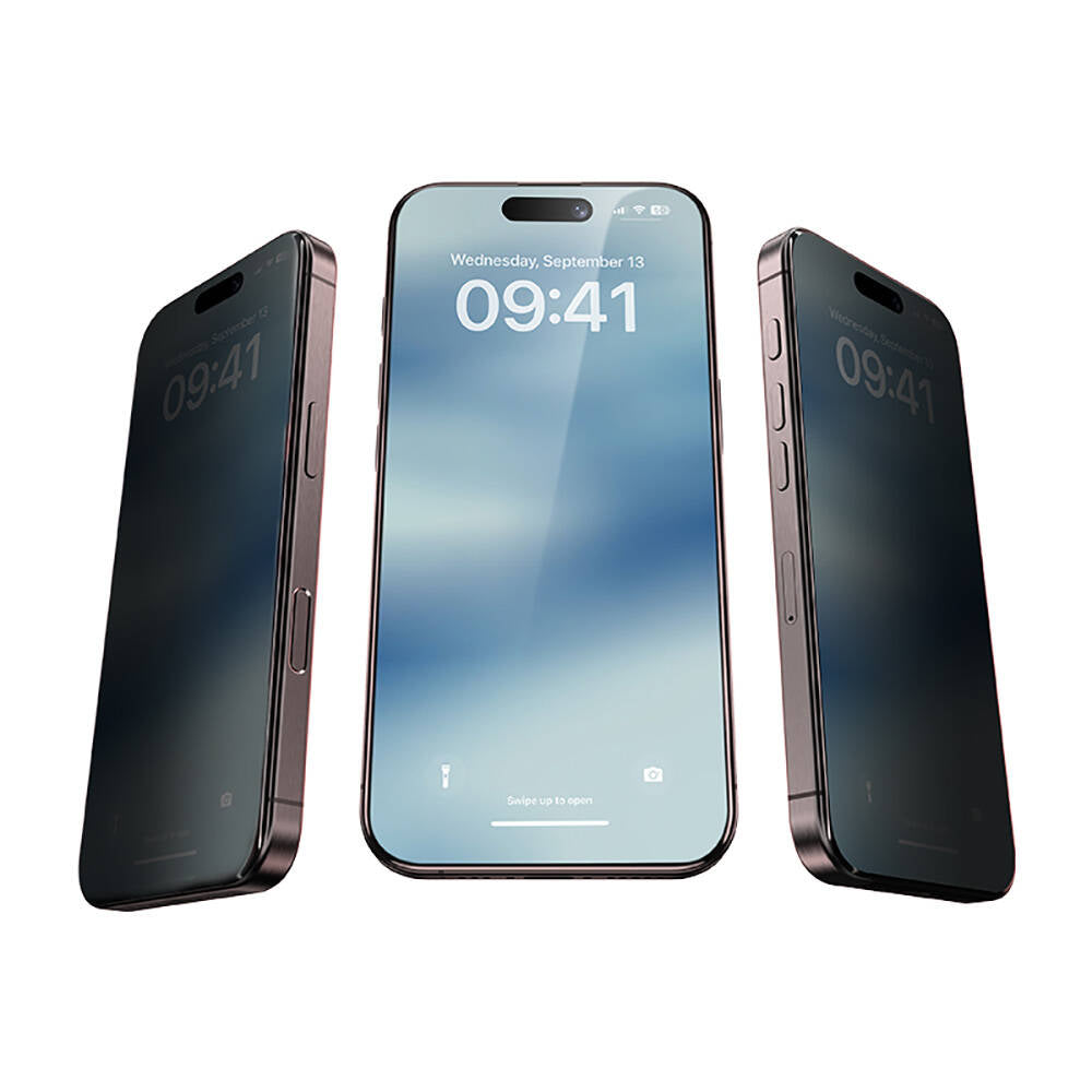 iPhone 16 Pro Max Benks Ultra Shield 0.3mm Privacy Ekran Koruyucu + Kolay Uygulama Aparatlı Siyah