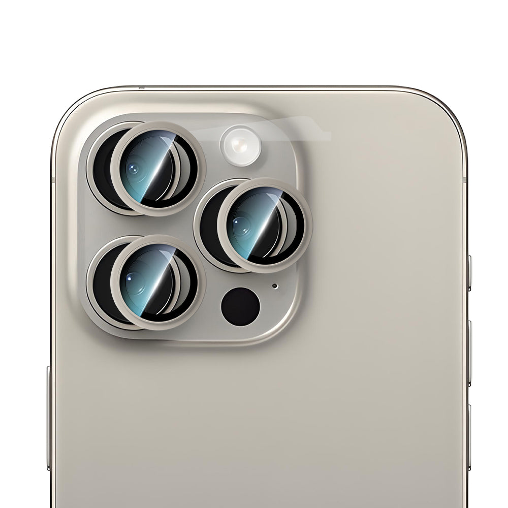 Apple iPhone 16 Pro Max CaseWorld Alloy Serisi Oleofobik Anti Reflective Kamera Lens Koruyucu Gri