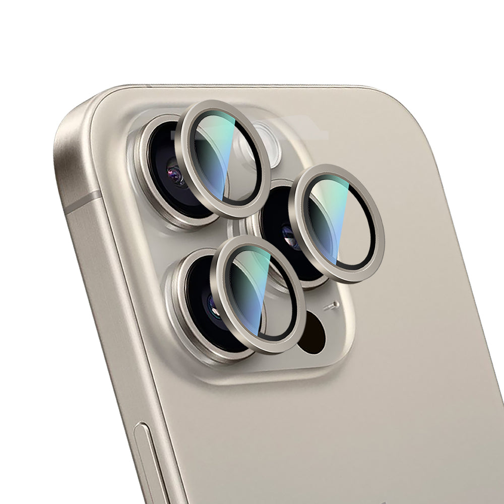 Apple iPhone 16 Pro Max CaseWorld Alloy Serisi Oleofobik Anti Reflective Kamera Lens Koruyucu Gold